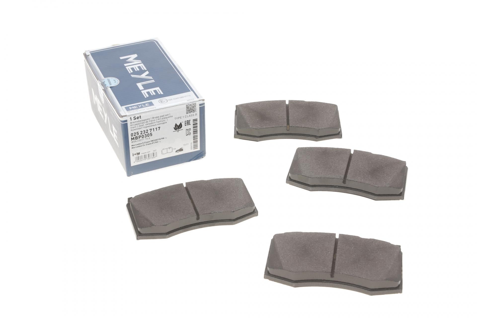 Колодки тормозные передние Meyle для MB S-class W220 98-05 (025 232 7117)