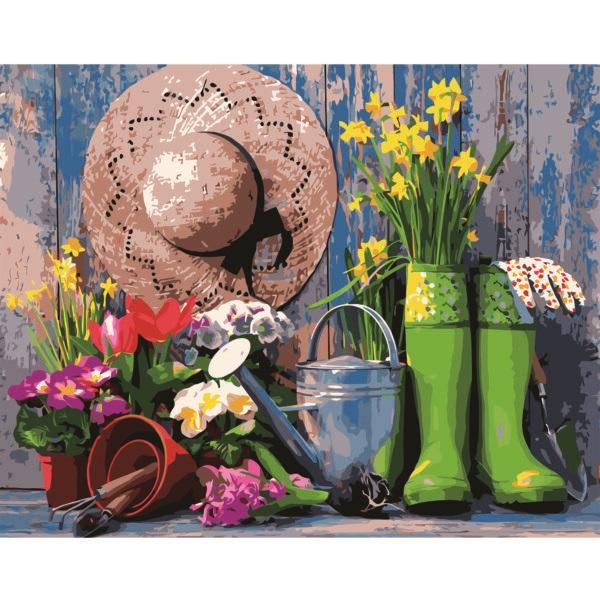 Набір для розпису за номерами Strateg Дачний натюрморт 40х50 см (VA-2566-mt)