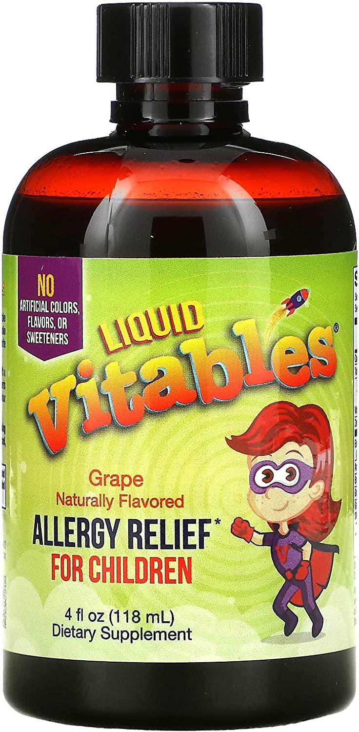 Жидкое средство Vitables Liquid Allergy Relief for Children No Alcohol от аллергии для детей Grape 118 ml