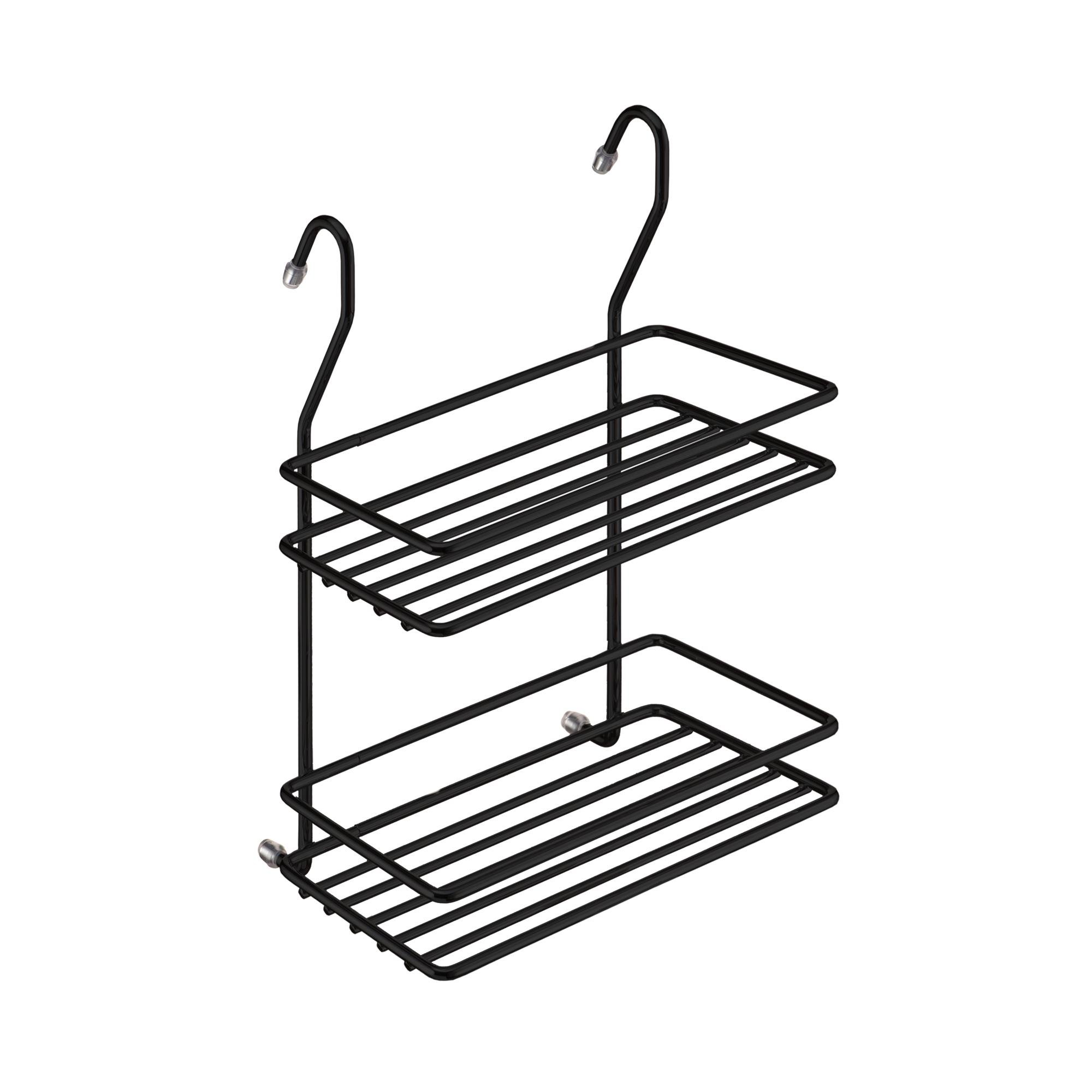 Полка на рейлинг двухъярусная Homax Черный матовый (MX-066 BL)