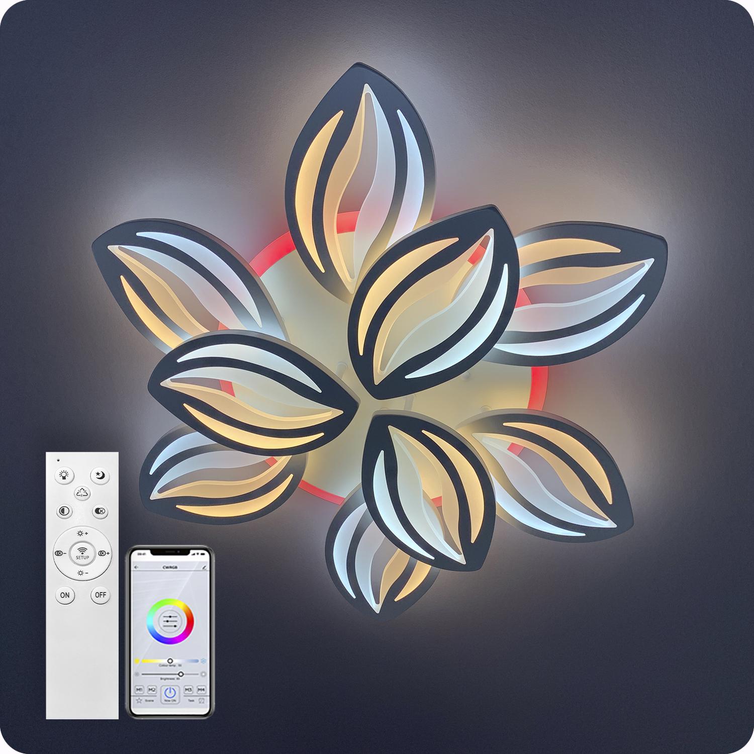 Люстра світлодіодна 517 Light 3color з пультом 180 Вт Білий (01755) - фото 6 Люстра світлодіодна 517 Light 3color з пультом 180 Вт Білий (01755) - фото 6