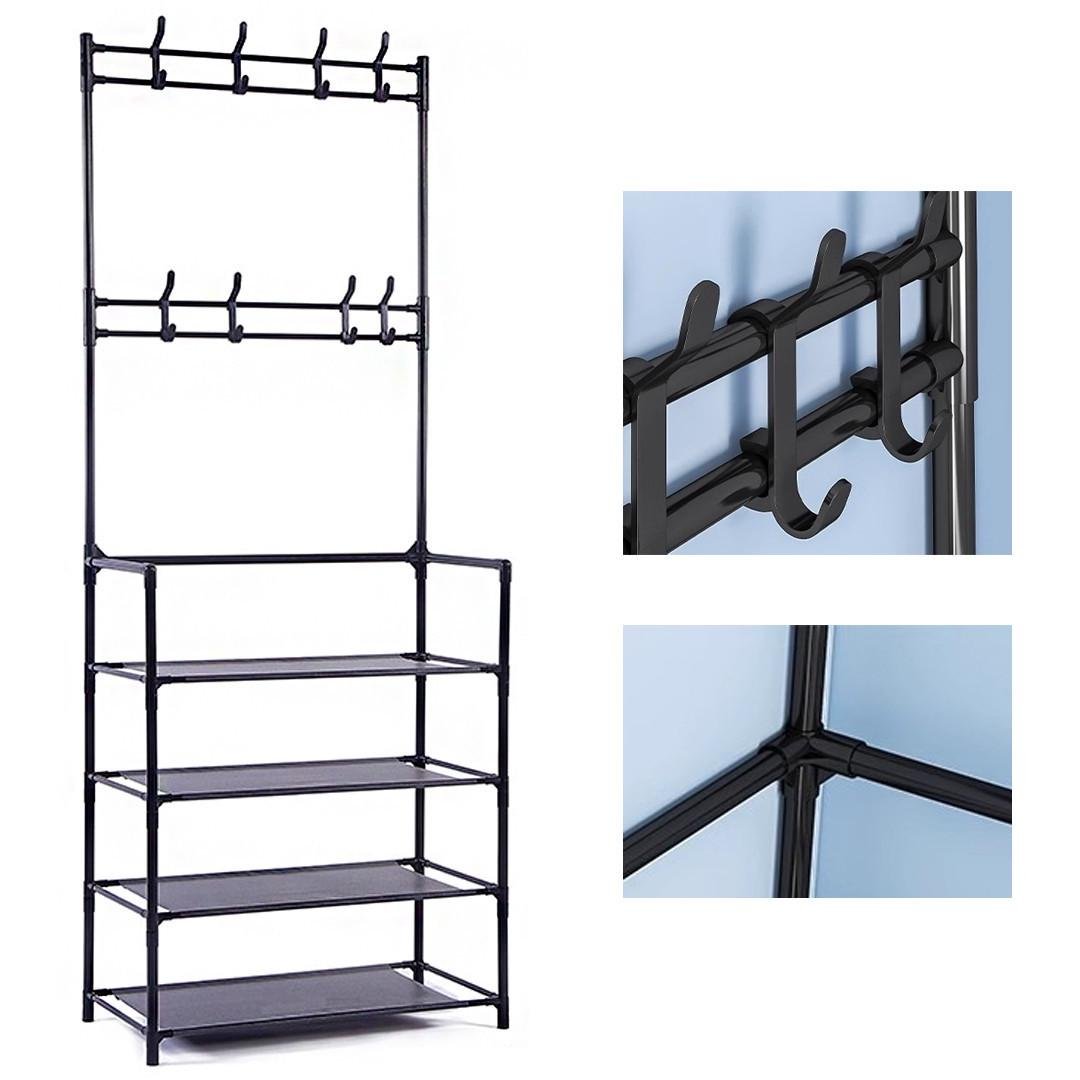 Вешалка для одежды напольная New simple floor clothes rack size с полками и крючками - фото 3 Вешалка для одежды напольная New simple floor clothes rack size с полками и крючками - фото 3