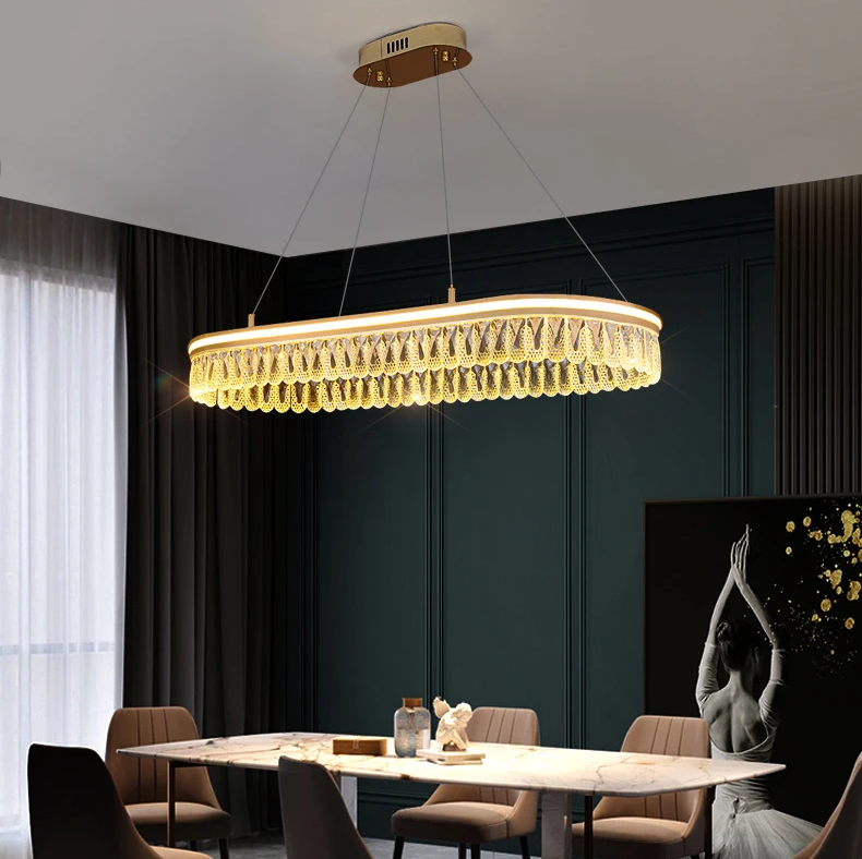 Люстра потолочная Хрустальный круг LED PJ915 90х35 см Золотистый (7187791)