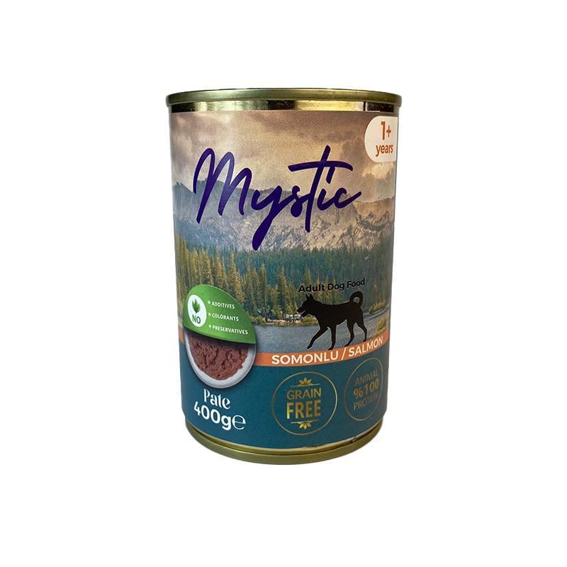Корм вологий для дорослих собак Mystic з лососем паштет 400 г (9300)