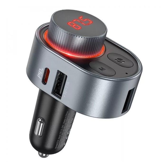 Зарядное устройство для FM-модулятора Hoco FM Launcher E62 20W 2xUSB/Type-C Черный - фото 3