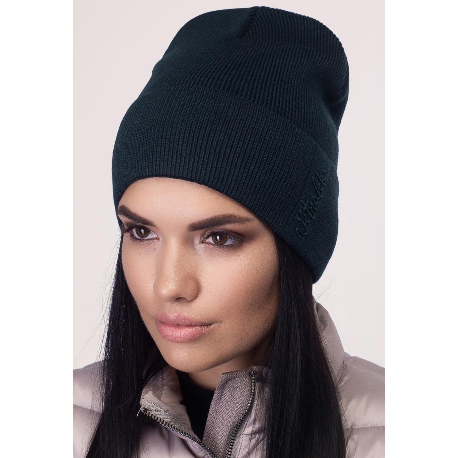 Шапка шерстяная женская Leks Креатив one size Бутылочный Шапка шерстяная женская Leks Креатив one size Бутылочный