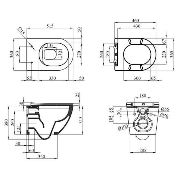 Інсталяція Grohe Rapid SL підвісний унітаз Kroner Harz Rimless/гігієнічний душ Qtap (3884000G/38732000/WHI523632/QTINSVARCRMV01) - фото 12