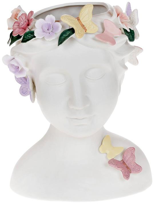 Ваза фарфоровая Illusion Муза в венке 14х18 см