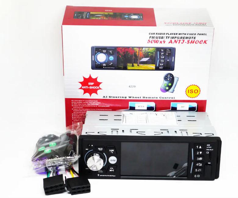 Автомагнитола 1DIN 4229 ISO экран 4,1'' DIVX/MP3/USB/SD/Bluetooth (17509) - фото 3