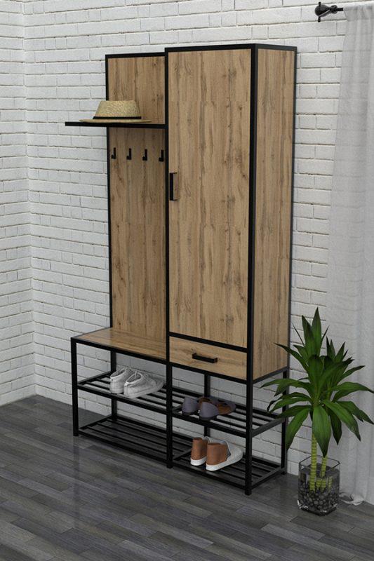 Комплект мебели для прихожей EcoLoft Эстель DSP-1099 Лофт Дуб Аппалачи (22888723)