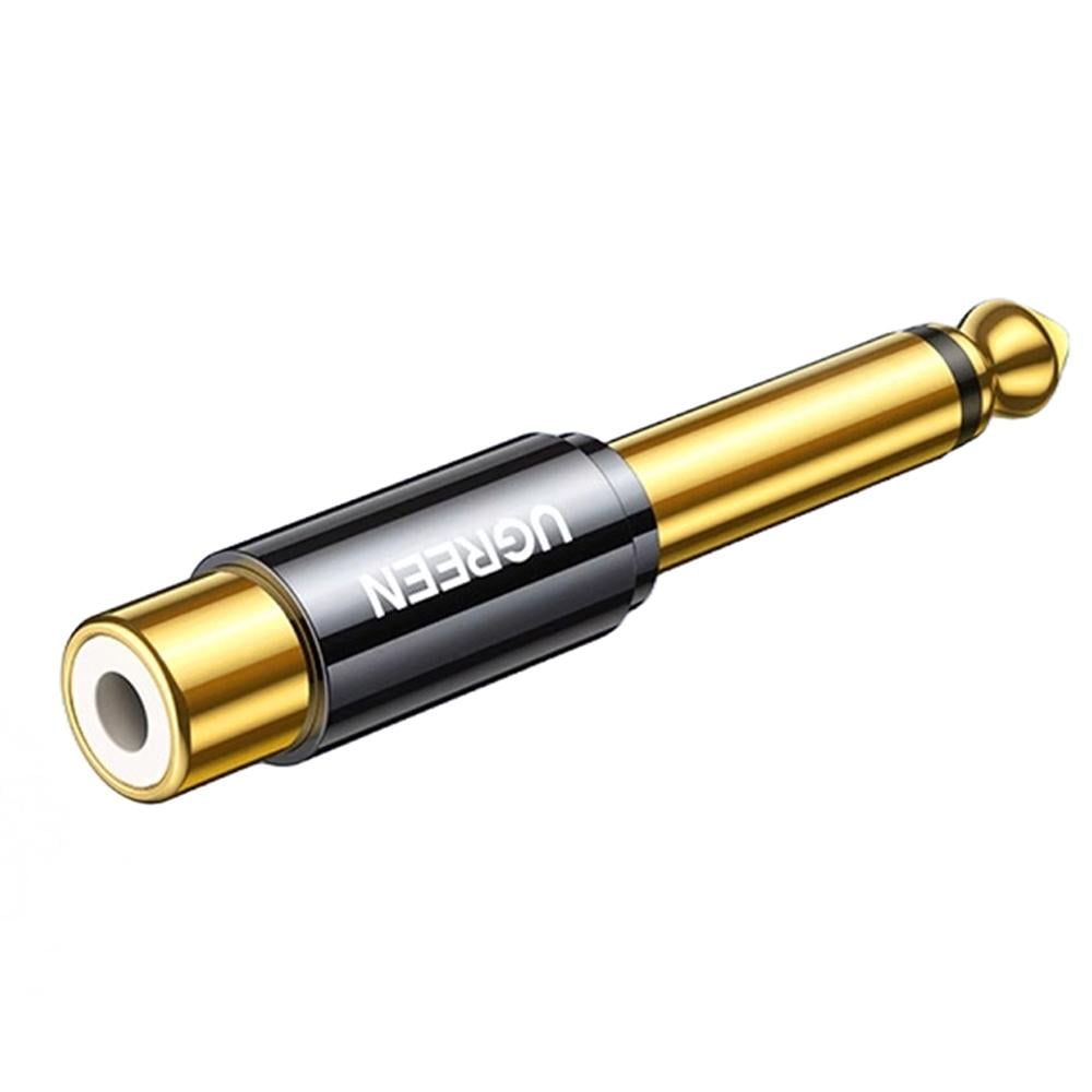 Кабель UGREEN 6,5 мм Jack-RCA 6.35 мм AUX Hi-Fi тюльпан Золотий (80731)