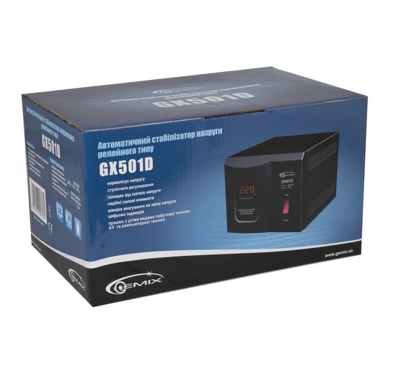 Стабілізатор напруги Gemix GX-501D (8987398) - фото 3 Стабілізатор напруги Gemix GX-501D (8987398) - фото 3