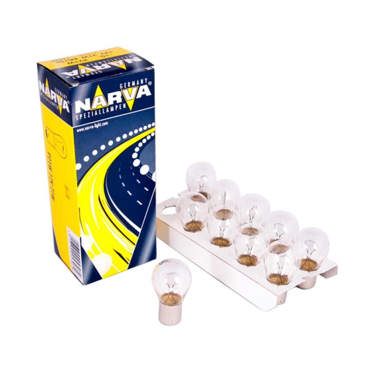 Автомобільна лампа розжарювання Narva P21W 12V 21W BA15s 10 шт. (2544)