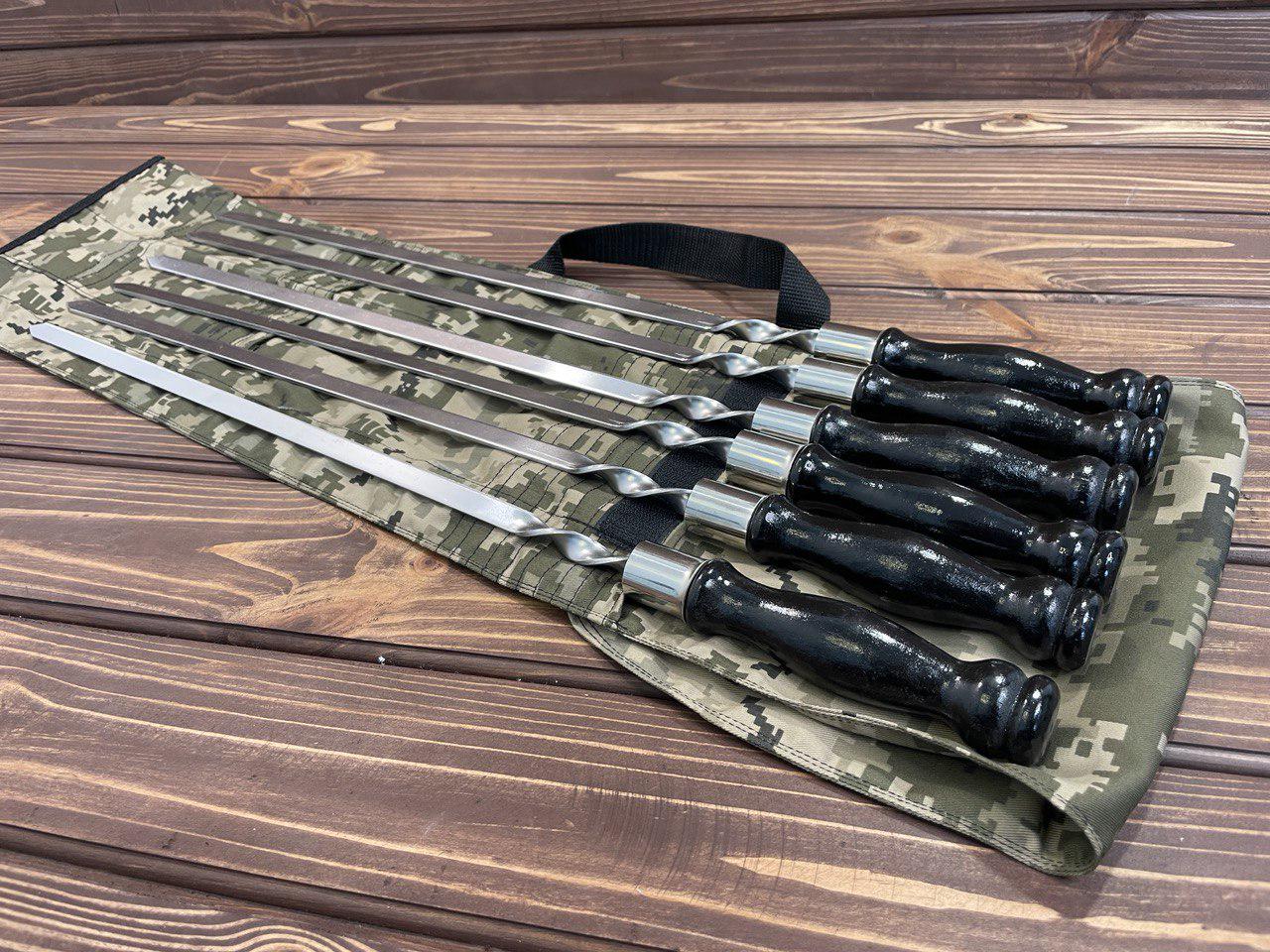 Набор шампуров Black 1 в чехле ручная работа