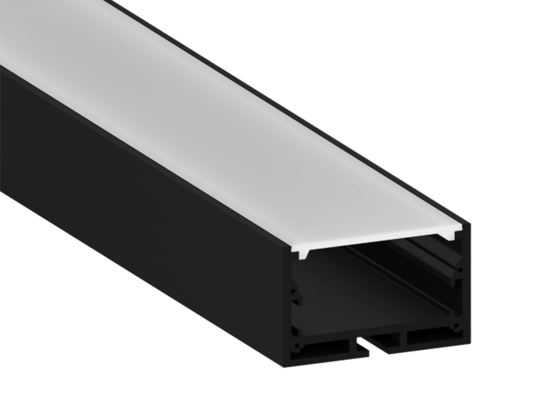 Профиль алюминиевый LEDUA АЛ-23-1 + рассеиватель для LED ленты накладной/подвесной 1 м Черный (3990)