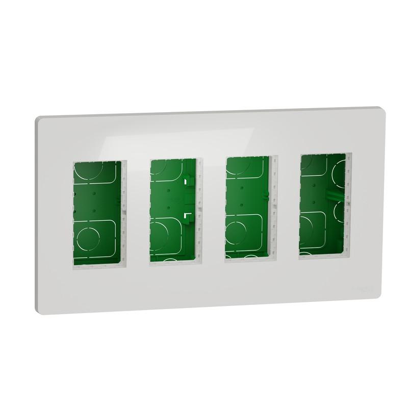 Блок Schneider Electric Unica System скрытая вставка+ 4х2 ABS Белый (NU174418)