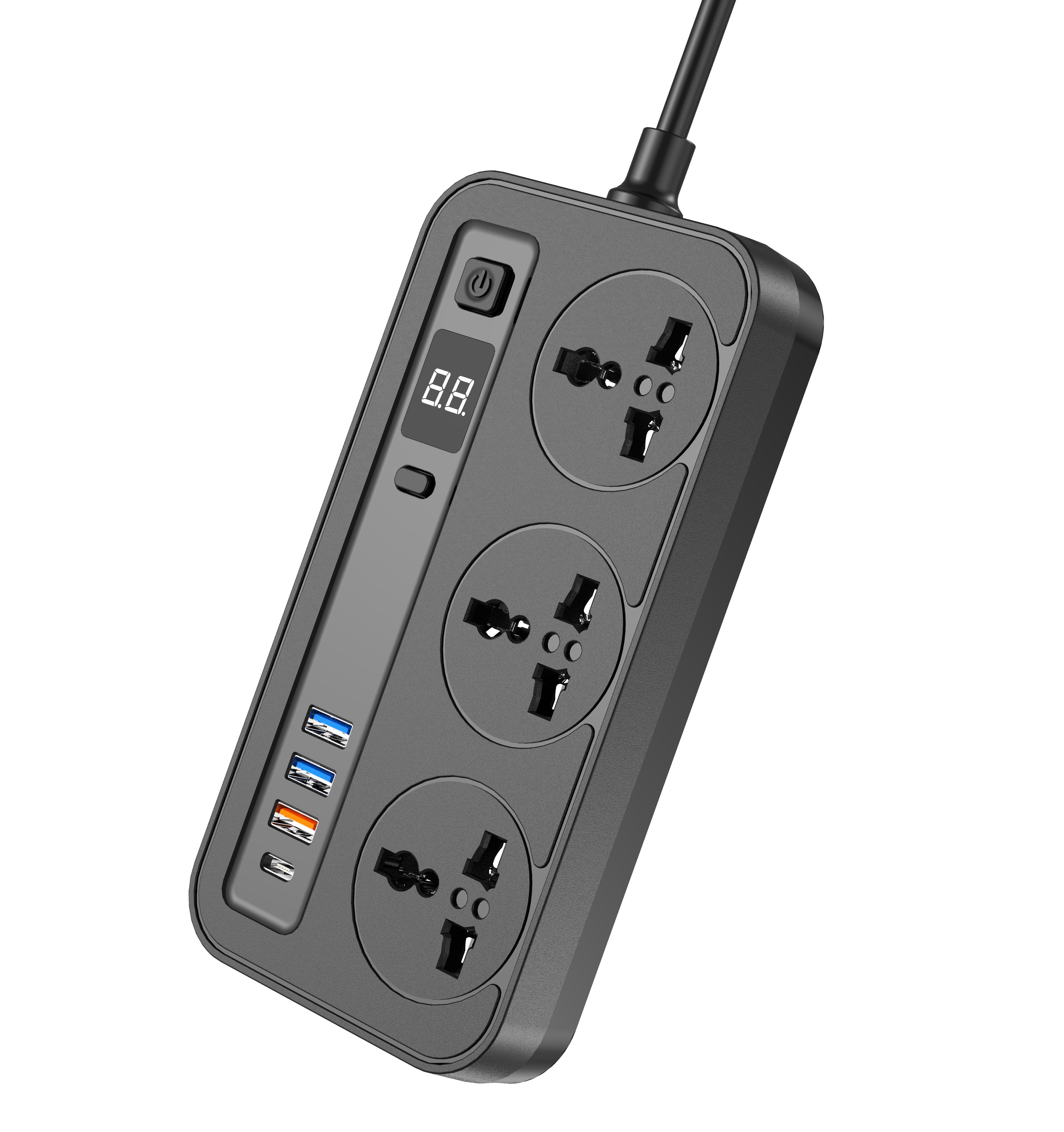 Сетевой фильтр-удлинитель Aspor A505 PD 3USB/USB-C/3A/20W/2 м Черный (925151)