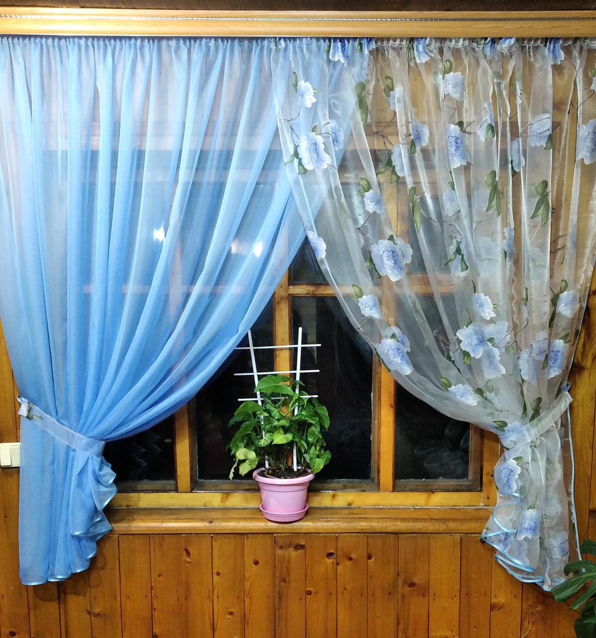 Шторы Вероника Васильковый/Голубая роза (1166440326)