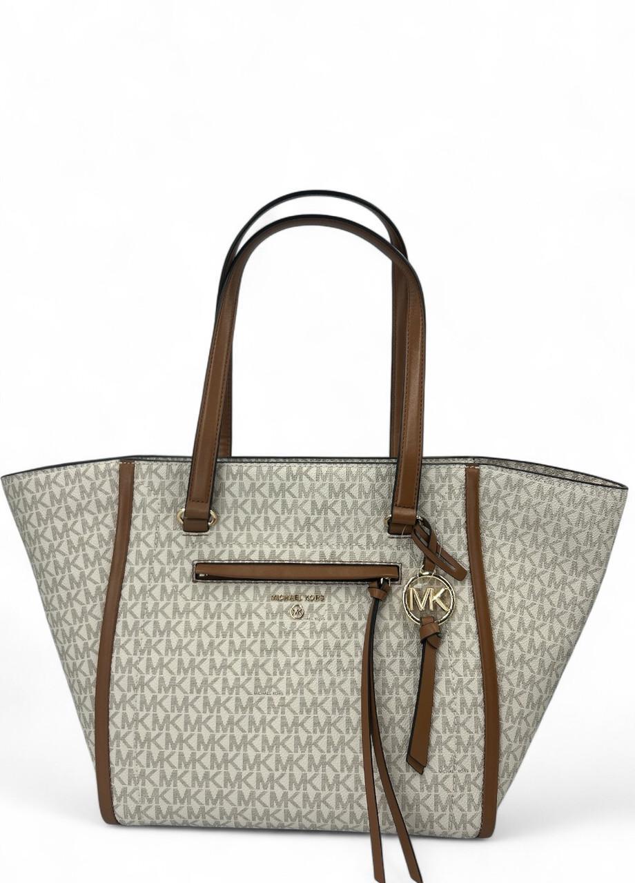 Женская сумка Michael Kors Carine 30S1GCCT3B Vanilla/Acrn MD Tote Кремовый (2767377101)