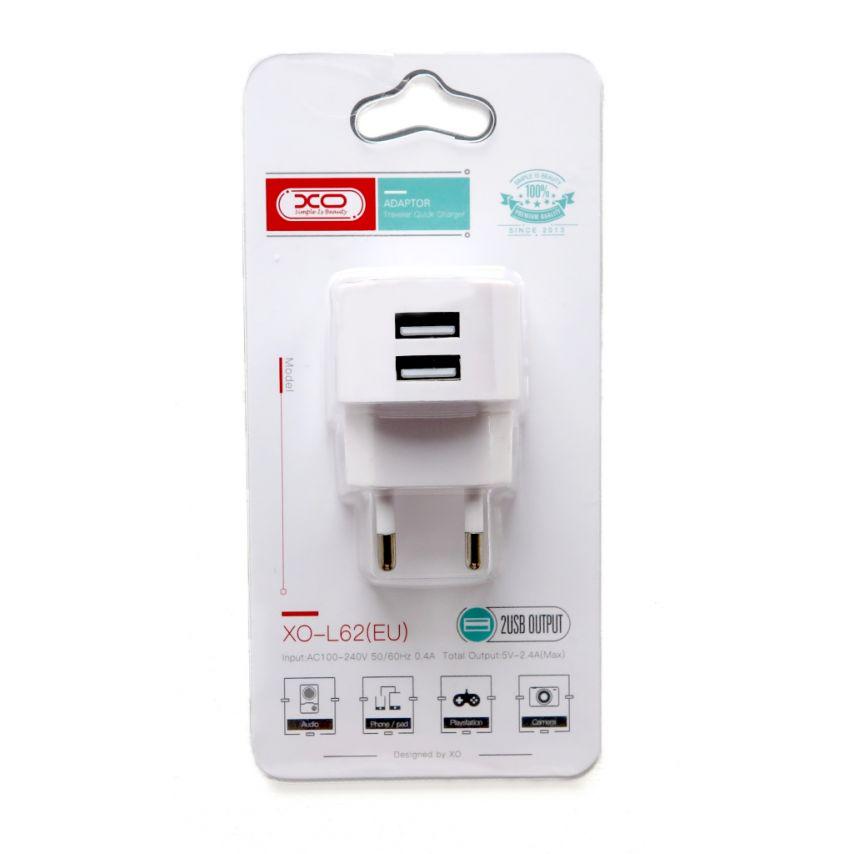 Зарядное устройство Xo L62 2xUSB 2,4A micro-USB White - фото 5