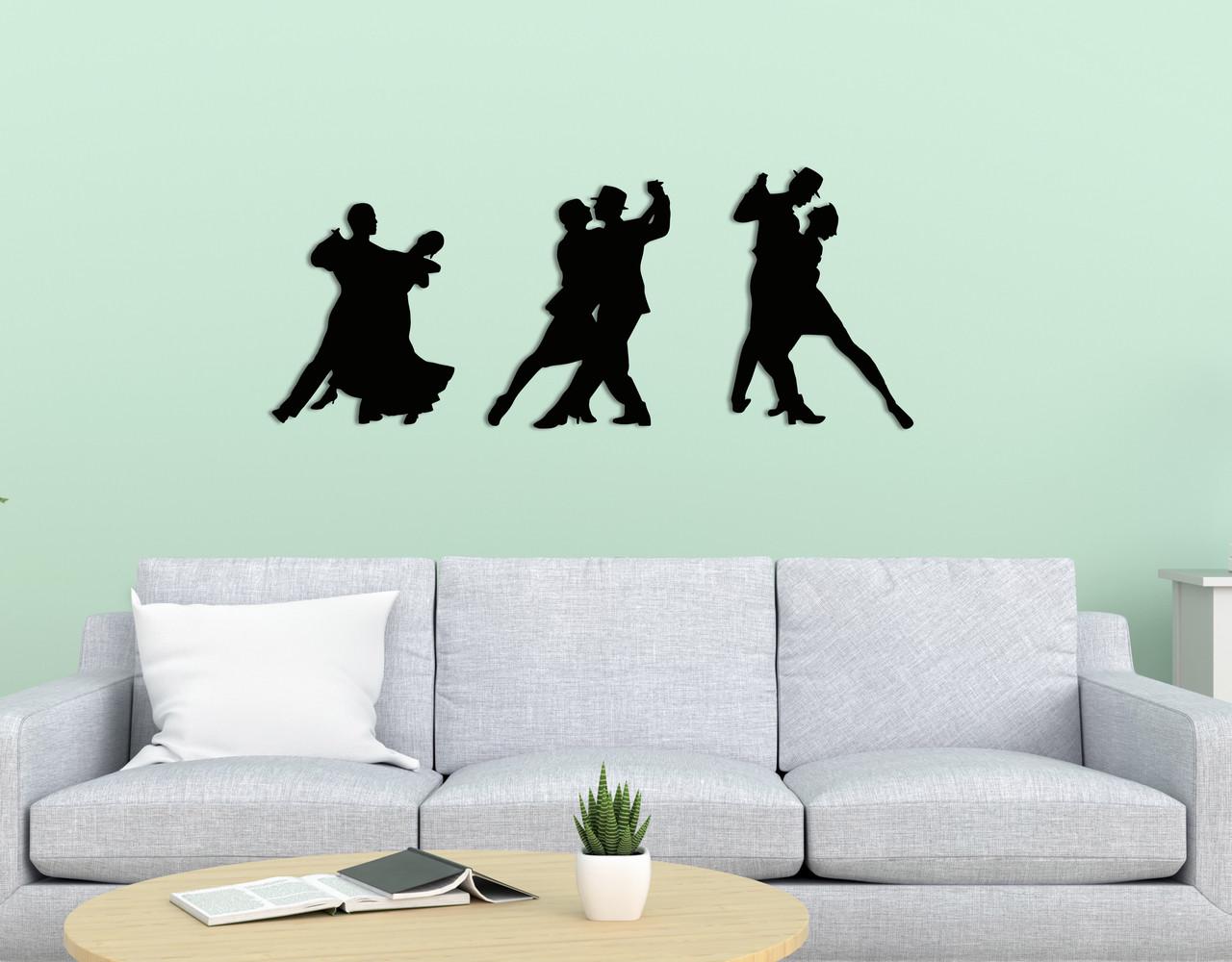 Декоративное панно на стену Upwood Decor Вальс Танго из дерева 22,4х55 см Black (Waltz Tango)
