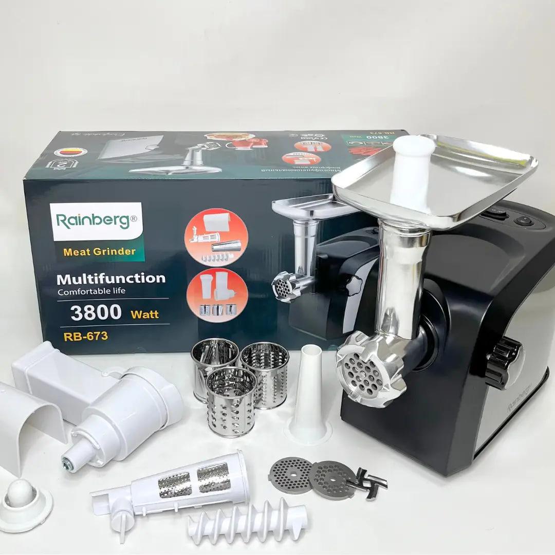 М'ясорубка електрична для томатного соку Rainberg RB-673 3800W з насадками (2588203107)