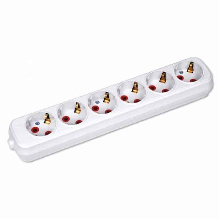 Колодка шестимісна HOROZ ELECTRIC з заземленням 16A 250V (200-600-601)