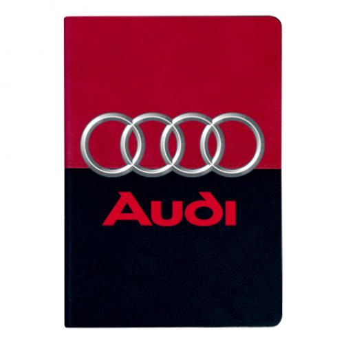 Блокнот двухцветный Audi 3D Logo в линию на 112 листов Черный/Красный (16040614-31-37446)