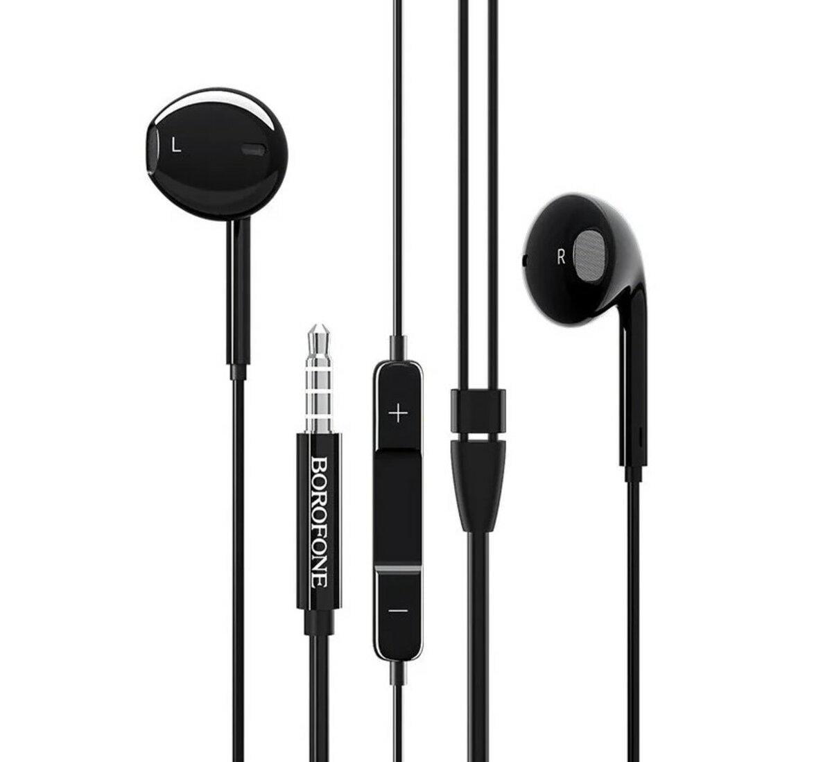 Наушники Borofone BM30 MAX ACOUSTIC microphone mini-jack 3,5 мм Black (BM30MB)