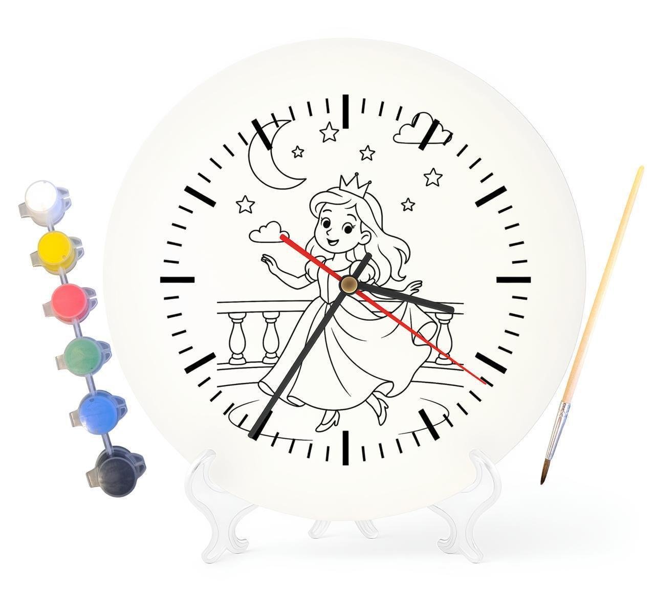 Детский набор для творчества часы раскраска Золушка по мотивам сказки Шарля Перро 30 см (Г0094)
