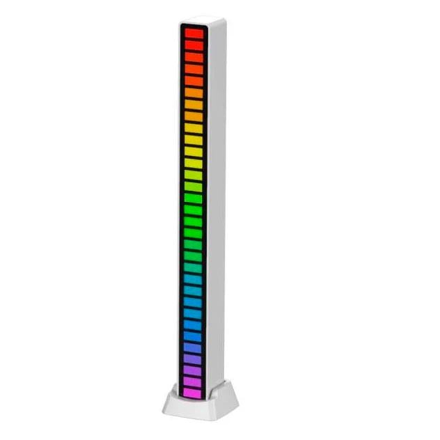 Светодиодный светильник USB RGB с микрофоном 32 светодиода 5 V 18 см (VA-Music Levels White) - фото 1