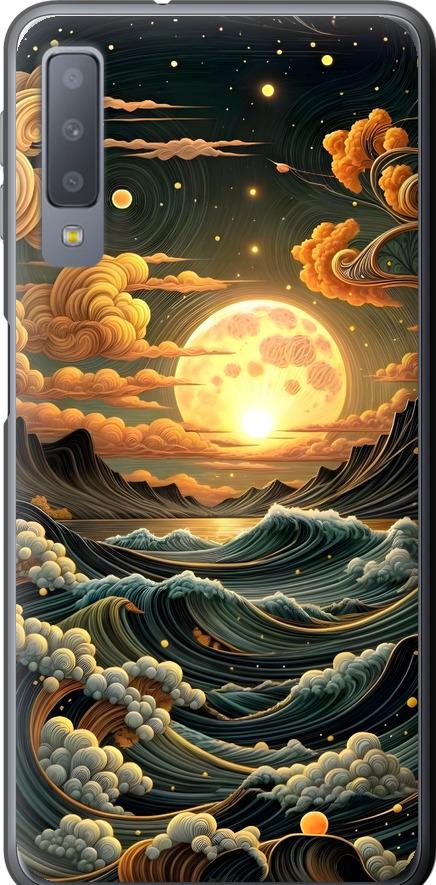 Чехол на Samsung Galaxy A7 (2018) A750F Арт волны (6332u-1582-42517)