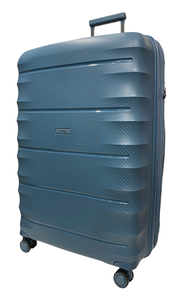 Чемодан Airtex 242B на 4 колесах полипропилен кодовый замок TSA с расширением объем 115 л Морская волна