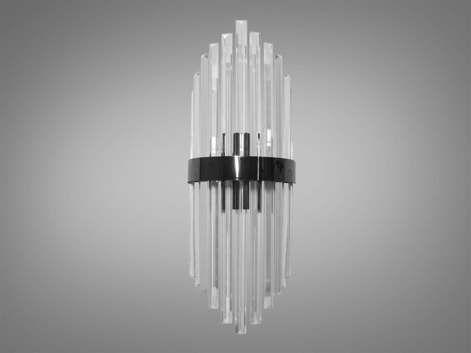 Светильник хрустальный настенный Черный/Хром (88016/D230x550BHR)