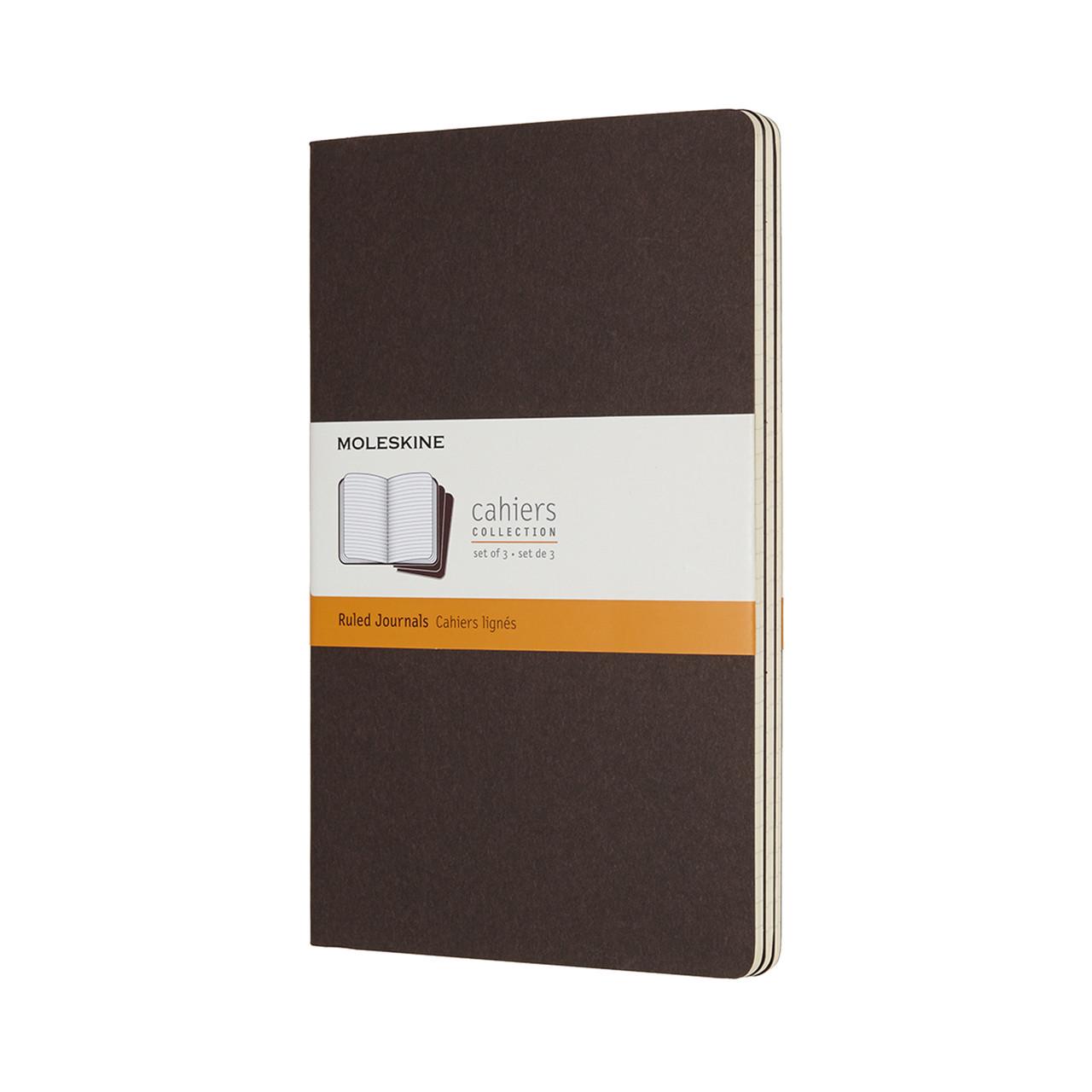 Блокнот Moleskine Cahier средний 80 страниц в линейку 13х21 см Коричневый