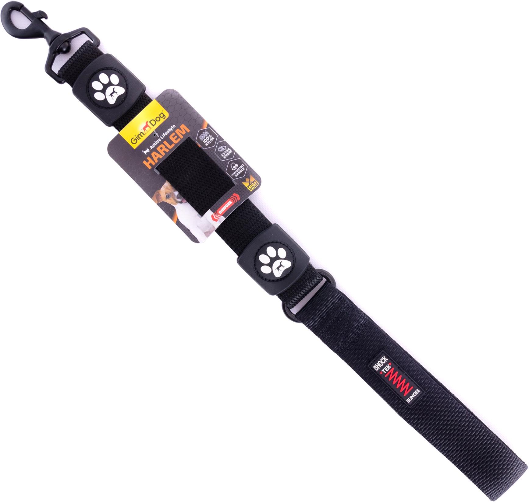 Повідець для собак GimDog HARLEM BUNGEE з ручкою двошаровий неопрен/нейлон 3,8х55 см Чорний (8009632059426)