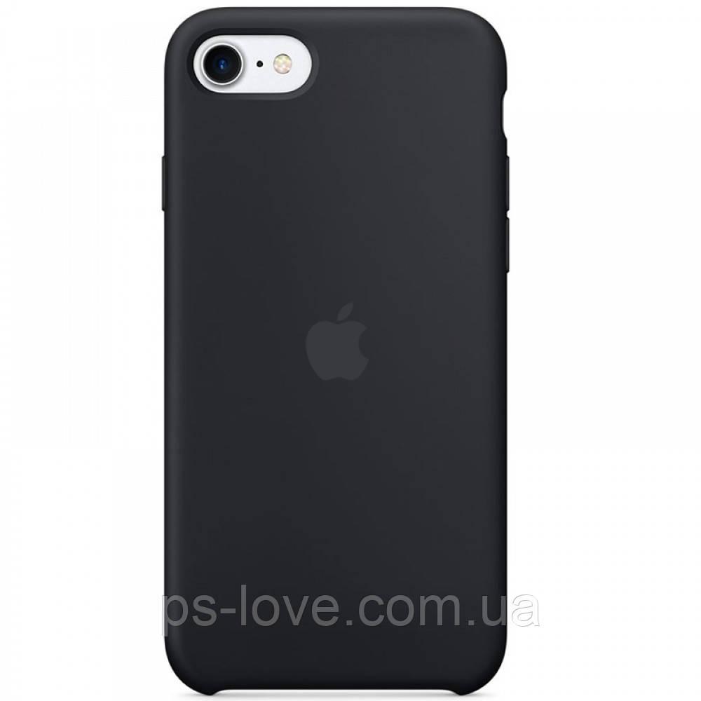 Чехол Silicone Case для iPhone SE 2020/8/7 черный с открытым низом