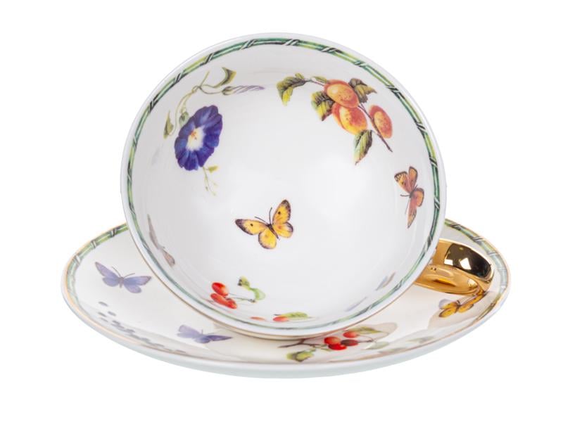 Чайний набір Lefard Flavory на 6 персон чашки із золотою облямівкою 200 мл Білий (975-071) - фото 4