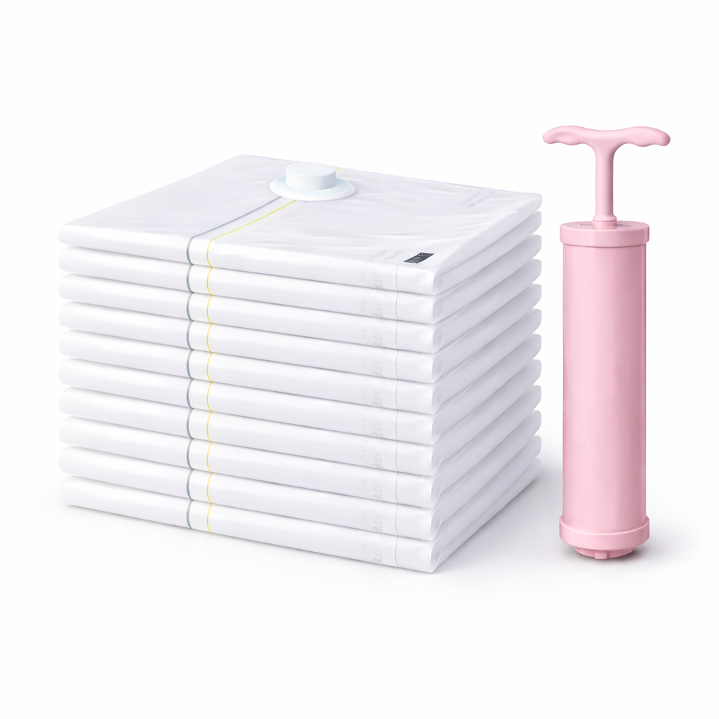 Набір вакуумних пакетів для речей багаторазові з насосом та клапаном 10 шт. 40х60 см (32517935)