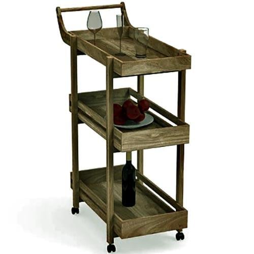 Столик сервірувальний з дерева Хельбер Сепія (ЭТК-003408)