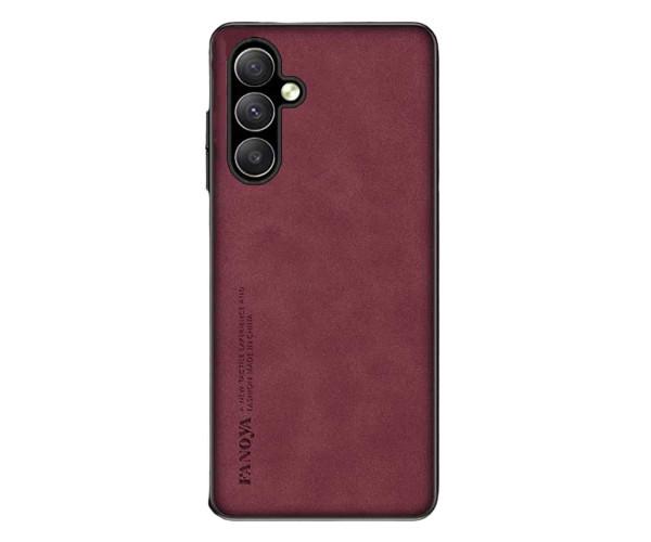 Кожаный чехол - накладка Fanoya для Samsung Galaxy A24 4G Бордовый Кожаный чехол - накладка Fanoya для Samsung Galaxy A24 4G Бордовый