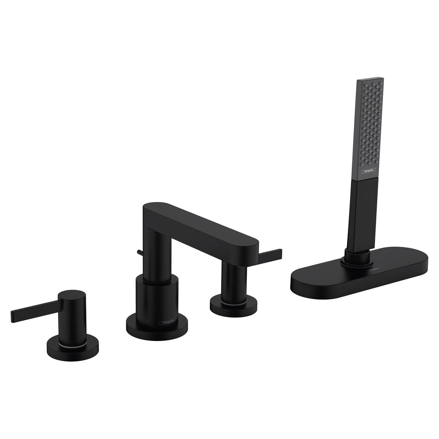 Смеситель на борт ванны Hansgrohe FINORIS 76444670 на четыре отверстия Черный (115665)