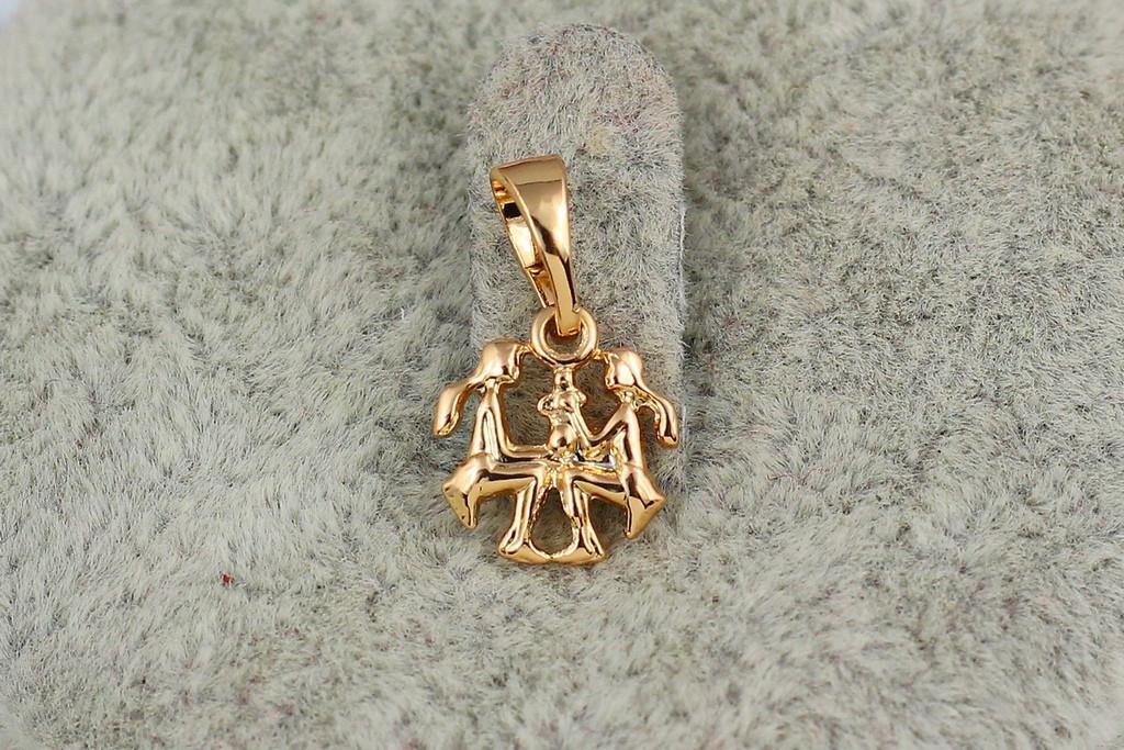 Кулон зодіак Xuping Jewelry Близнюки 1,2 см Золотистий (2177224270)