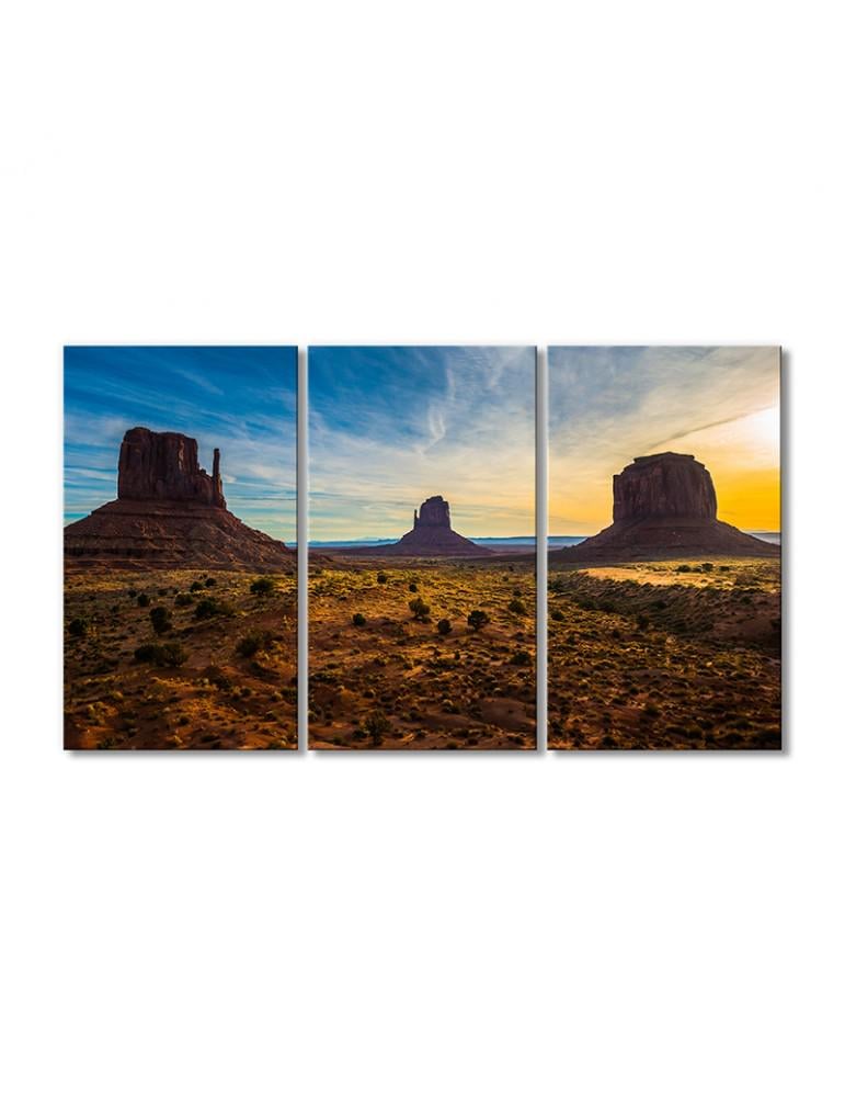 Картина модульная Памятник Парку Долины в Аризоне 3 модуля 80x120 см