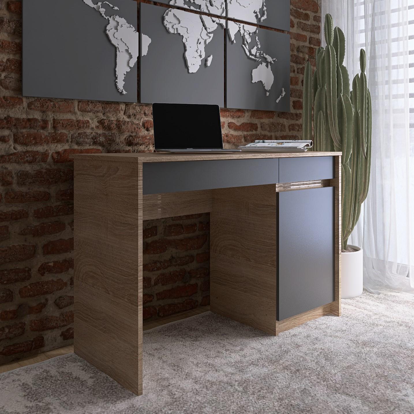 Компьютерный стол Everest Сити 1100 тумба правая 1101х501х766 мм Сонома/Графит (11426) - фото 5 Компьютерный стол Everest Сити 1100 тумба правая 1101х501х766 мм Сонома/Графит (11426) - фото 5