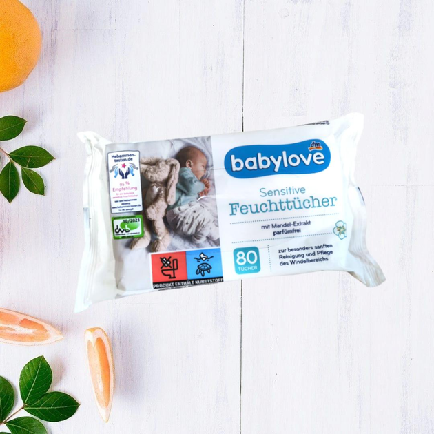 Вологі серветки дитячі Babylove Sensitive Feuchttucher 80 шт.