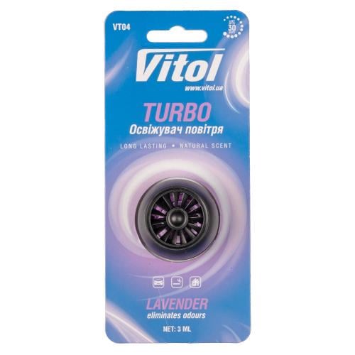 Ароматизатор для авто Vitol Turbo Lavender на дефлектор (23194489)