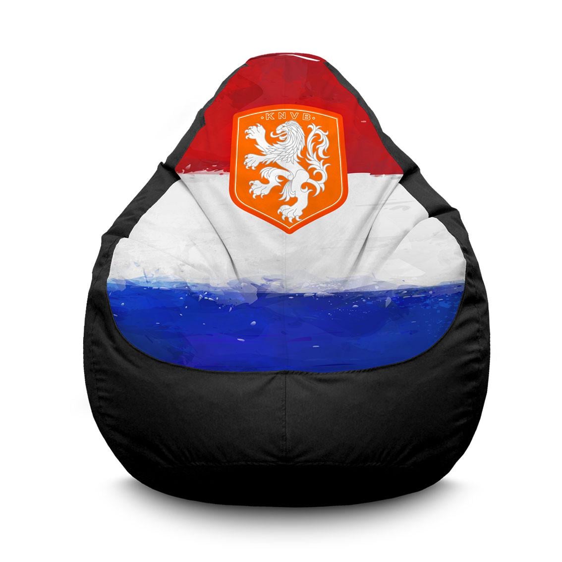 Крісло мішок iPuff Збірна Нідерландів Оксфорд XXL 90х125 см Чорний