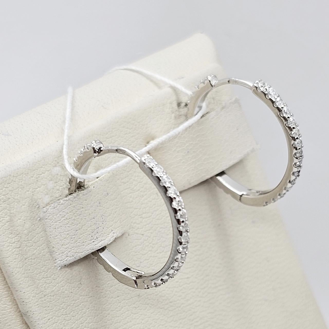 Серебряные серьги-кольца с кубическим цирконием 2,8 г (2965765037) Серебряные серьги-кольца с кубическим цирконием 2,8 г (2965765037)