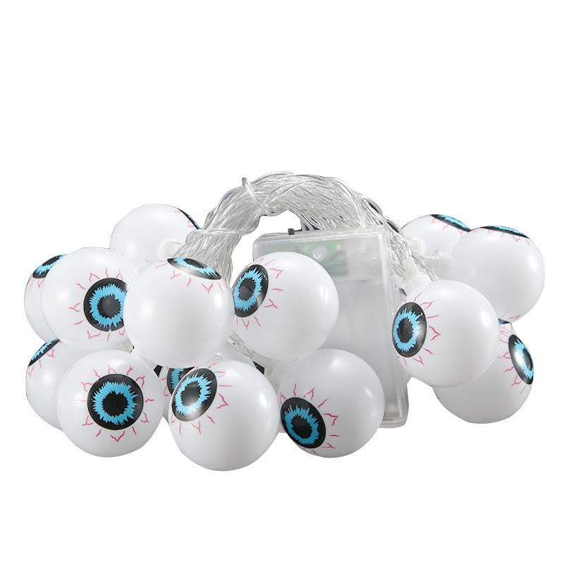 Гирлянда на Хэллоуин Глаза 150 см 10 led 4 см Белый (61134)